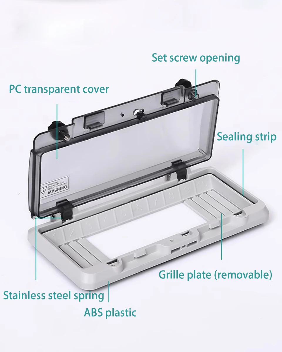 Description Picture 5 of itemIP67 Circuit Breaker Transparent Waterproof Box Window Switch Transparent Protective Window Cover Distribution Box Window Hood