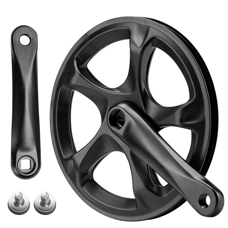 Bike Crankset 52T Single Chainring 152mm Crank Arm Set for 6/7/8 Speeds City Bike Fat Bike E-Bike Folding Accessories bike chainring bike crank bike crankset bicycle parts