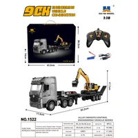 HUINA 1/18 RC Transport Pallet Truck Excavator 9CH Remote Control Engineering Vehicle 2.4G RC Car Model Boy cChildren's Toy Gift 1