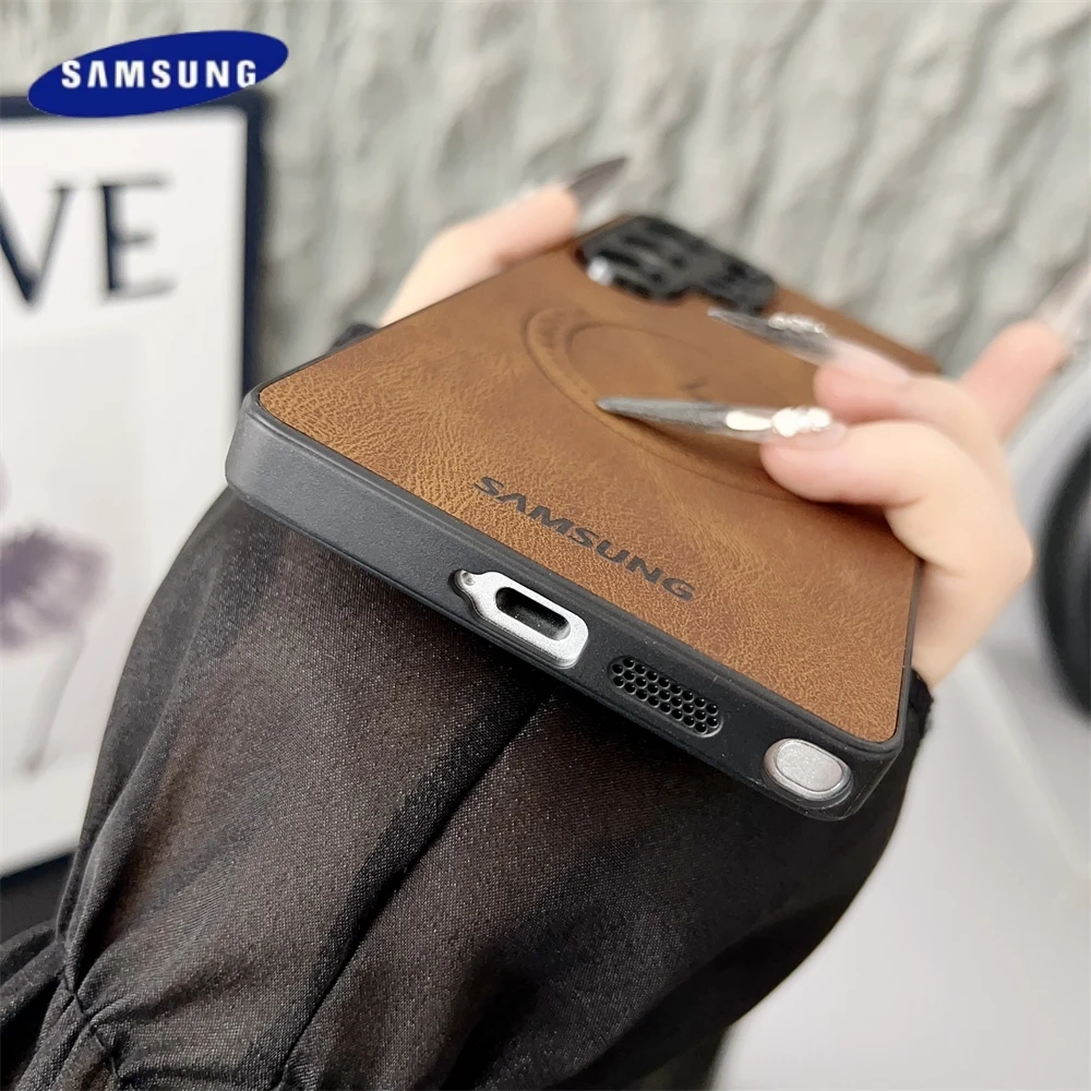 Leather Magnetic Case for Samsung Galaxy - Shockproof and MagSafe-Compatible Cover