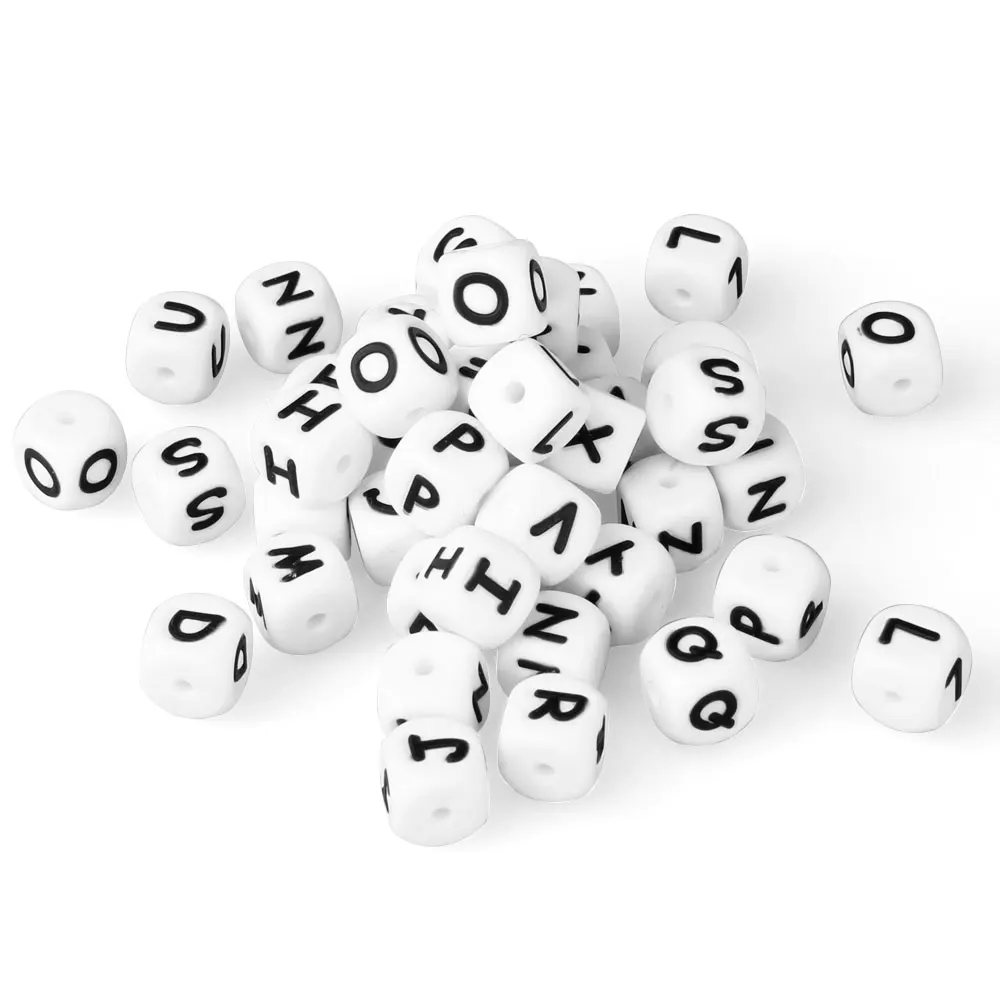 1000pcs 12mm Silicone Letter Beads Bulk Wholesale English Alphabet