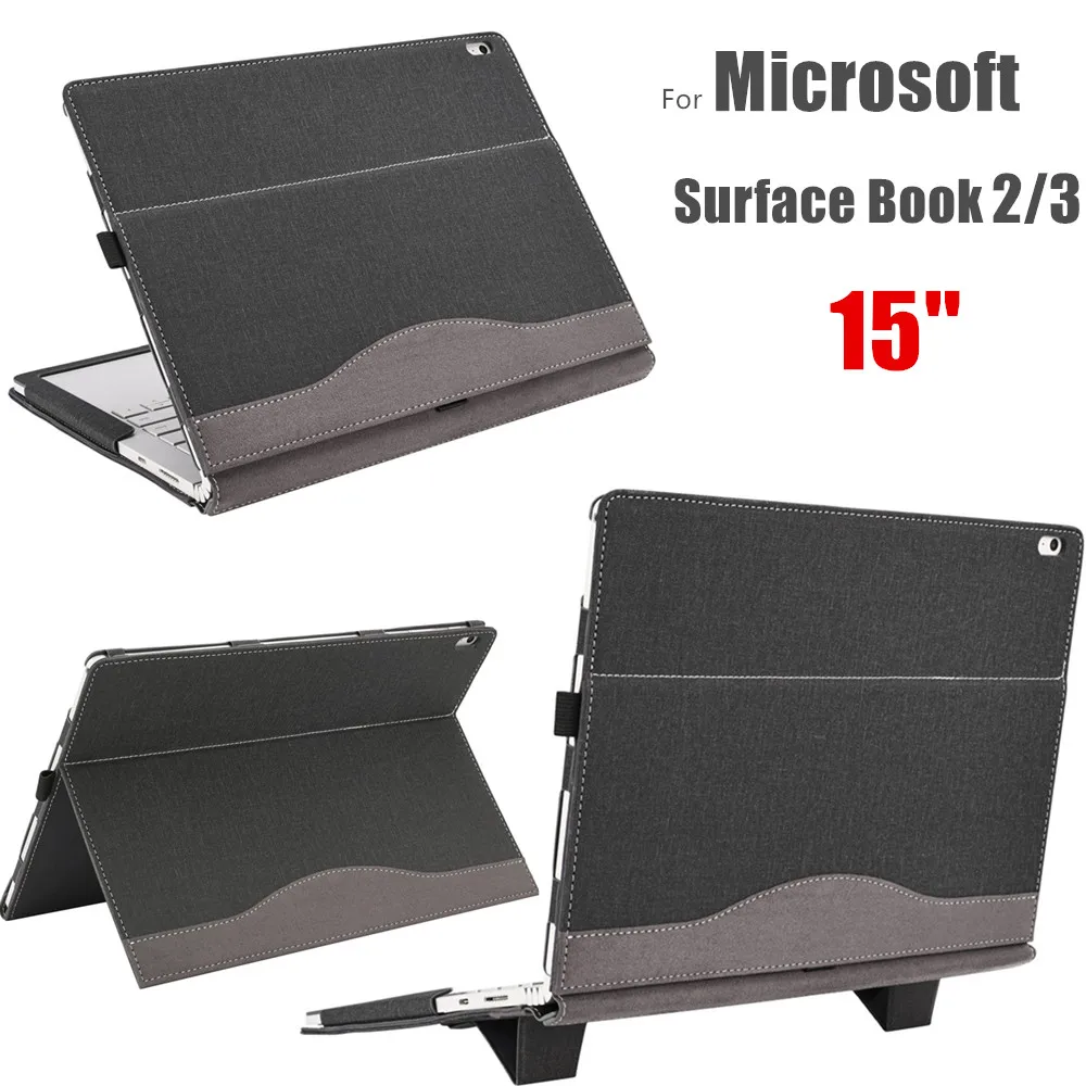 Capa para Portátil para 15 Nova Microsoft Surface Book Folio Case Suporte Manga Bolsa para Livro de Superfície 15 Polegada Capa para Notebook Cases
