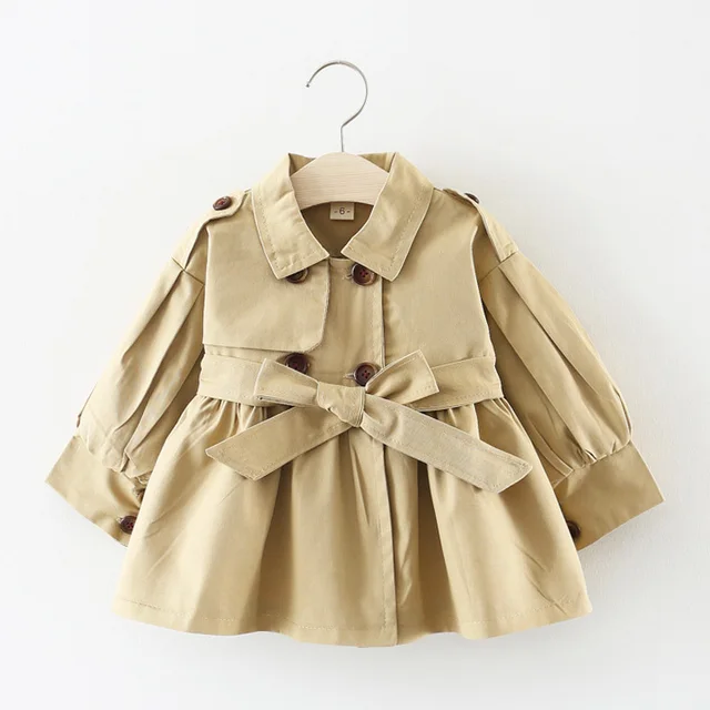 Mode bébé Trench manteau coton automne printemps bébé fille vêtements enfants vestes pour filles manteaux vêtements d'extérieur pour bébés 1