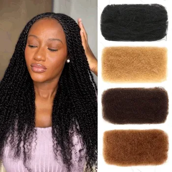 Best Quality Affordable QVR Afro Kinky Bulk Hair for Dreadlocks – Top Sale Tight Kinkys for Loc Repair Twist Braiding 50g Pack 1