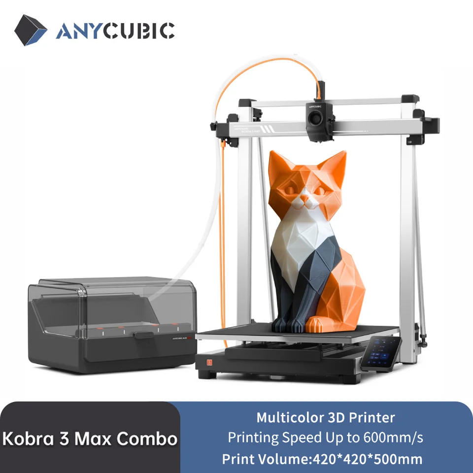 ANYCUBIC Kobra 3 Max FDMマルチカラー3Dプリンター、最大600mm/秒の