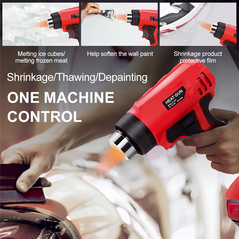360W Cordless Heat Gun Portable 400℃ Hot Air Gun with 4 Nozzle Fit for Milwaukee 18V Battery (No Battery) 2