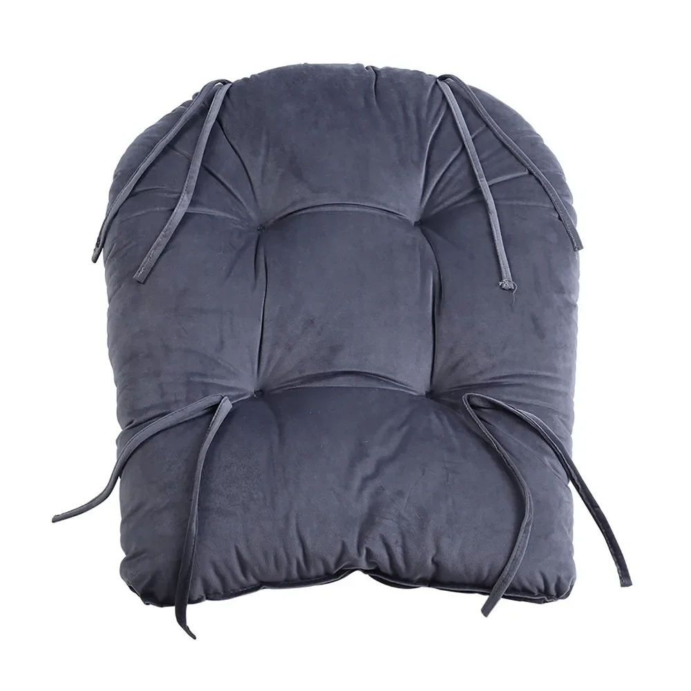 Soft Velvet Cotton Chair Cushion Stool Pad Set Warm Cover for Home Office Gray Color 3