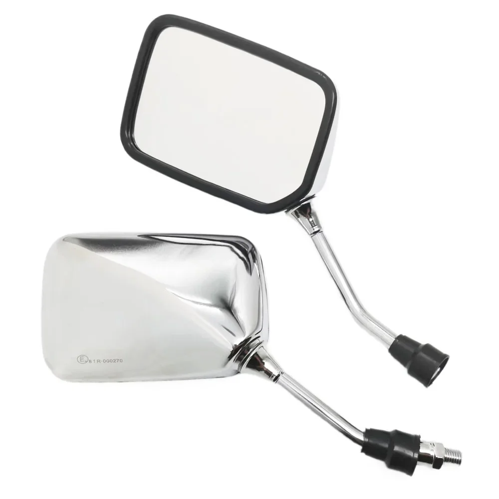 Square Rearview Mirrors 10mm M10 Thread for Motorcycles and Scooters