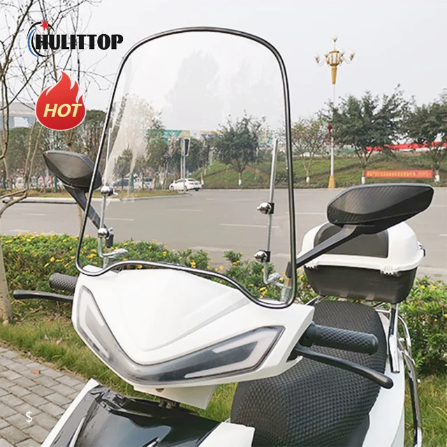 Pare-brise de moto universel pour scooter électrique, batterie transparente  HD, clignotant de voiture, tricycle réglable - AliExpress