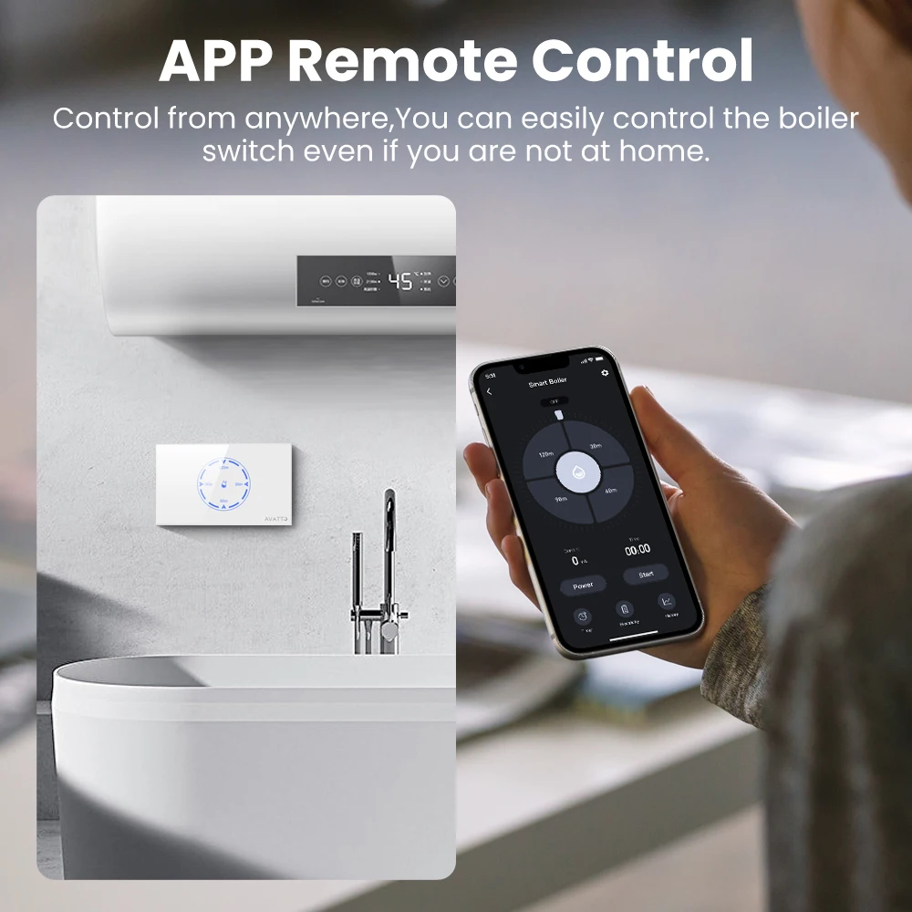 WiFi Smart Boiler Switch,Israel Stand Switch with Energy Monitor,Work for Alexa