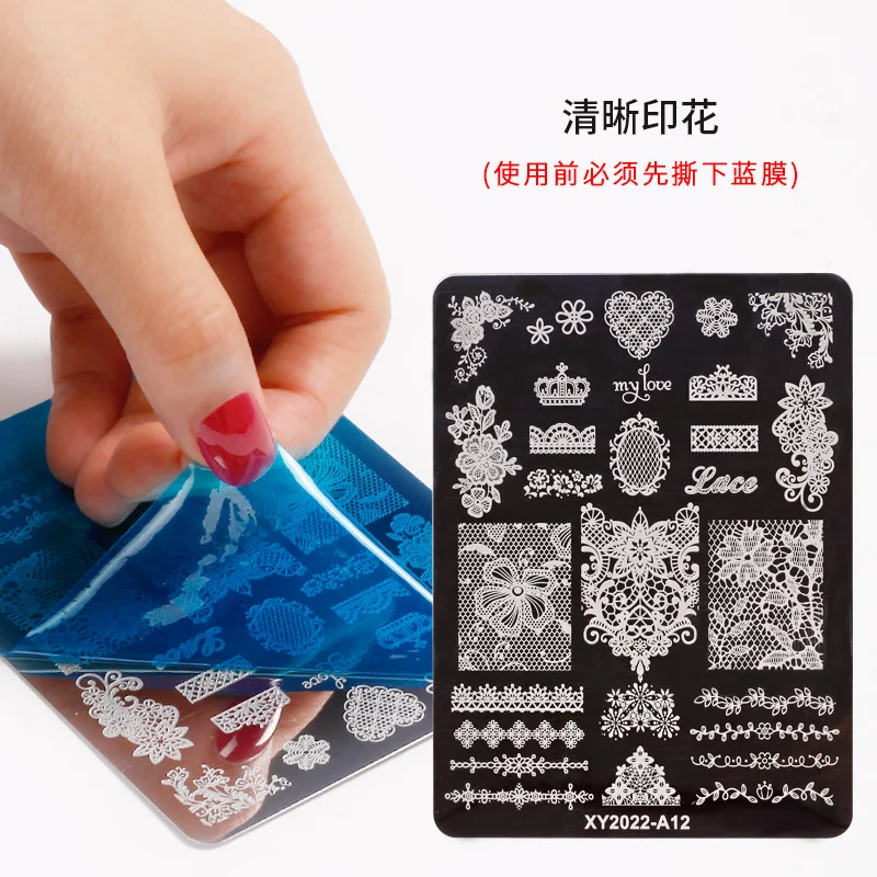 Description Picture 6 of itemLove Heart Tips Nail Stamping Plates Stencil Forms Geometry Flowers Leaf Tips Nail Art Stamp Templates Gel Polish Printing Plate