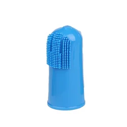 Soft Pet Finger Toothbrush for Dogs - Oral Care and Cleaning Tool (Style 2 Deep Blue)