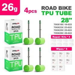 CYCLAMI Ultralight TPU Road Bike Inner Tube with French Valve - Super Light and Durable - 80mm (4pcs 26g)
