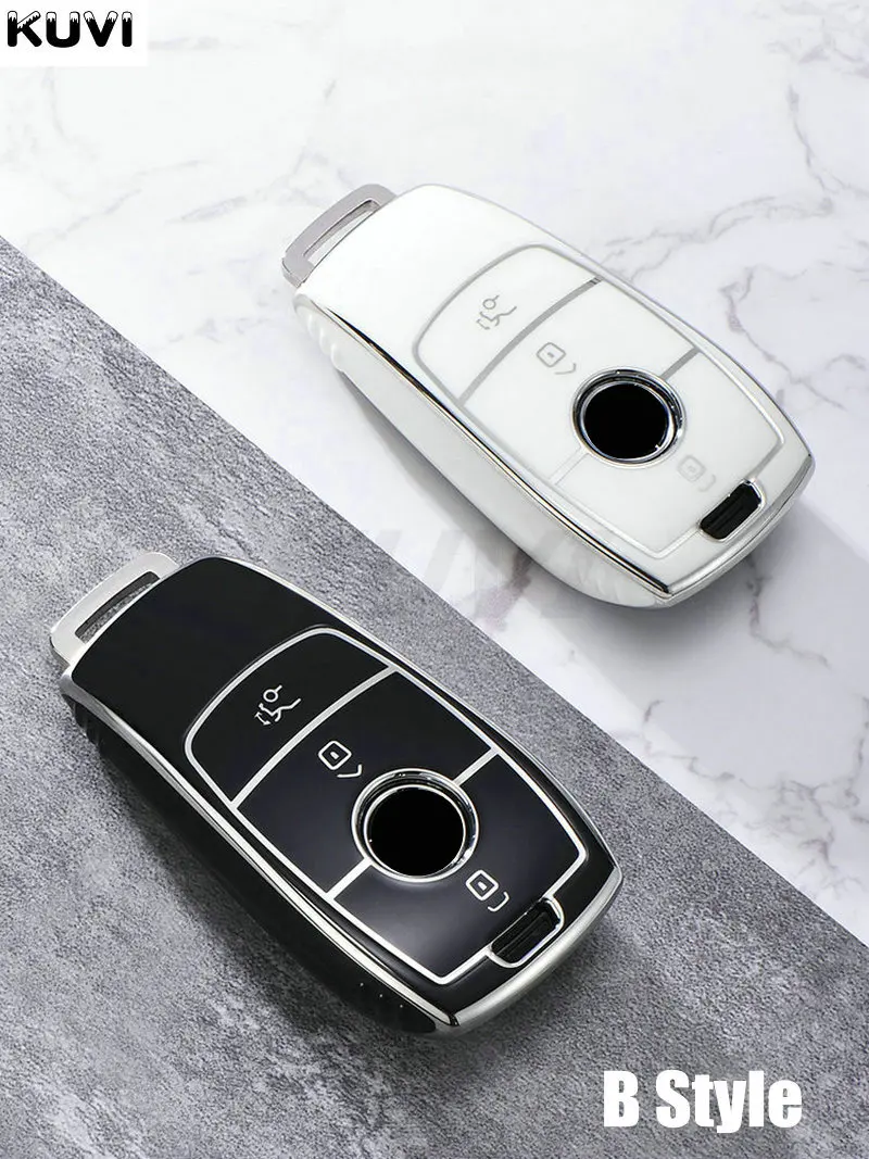Electroplate TPU Car Key Case Cover Shell Fob For Mercedes Benz A B C E S Class W204 W205 W212 W213 W176 GLC CLA AMG W177 key case,key case cover,car key shell