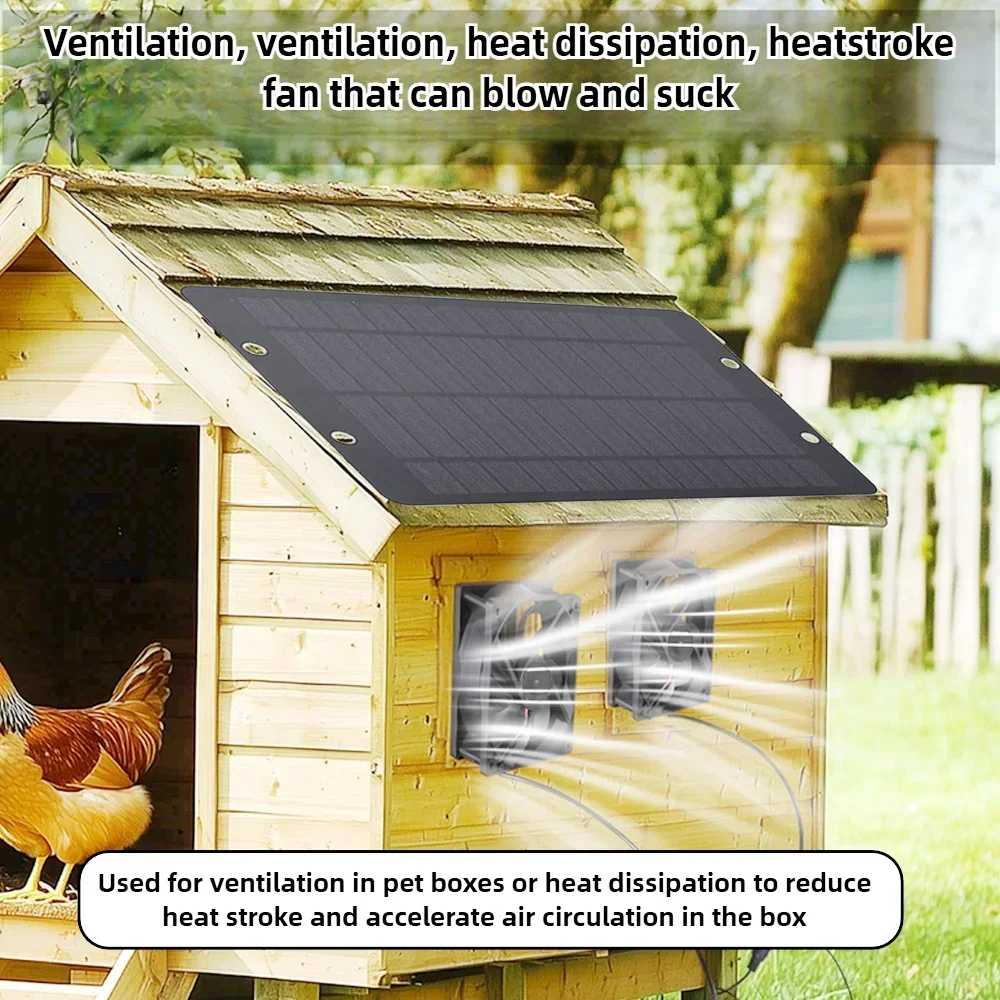 6-inch Solar Ventilator 15W-25W Is Suitable for Quiet Energy-saving and Environmental Protection in Henhouses and Kennels EESBAO