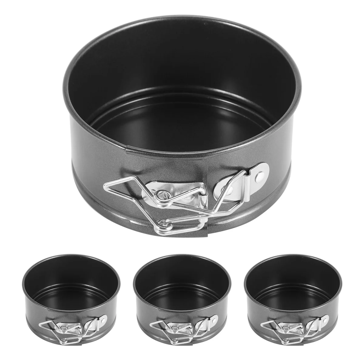 

4-Inch Mini Springform Pan Set - 4 Piece Small Nonstick Cheesecake Pan For Mini Cheesecakes, Pizzas and Quiches