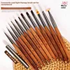 Nail Brush Customized Color Logo Liner UV Gel Sandalwood Nail Art Brushes with Nylon Bristles and Wood Handle Nail Supplies 1