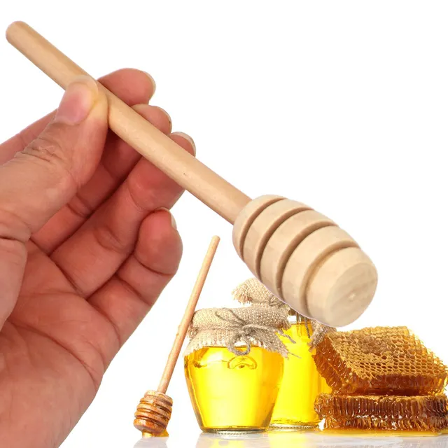 5 db 16 Cm Fa Méz Kanál Mézes Keverő Bár Edényekhez Környezetbarát Hosszú Fogantyúk Bot Desszert Szerszámok - Image 3