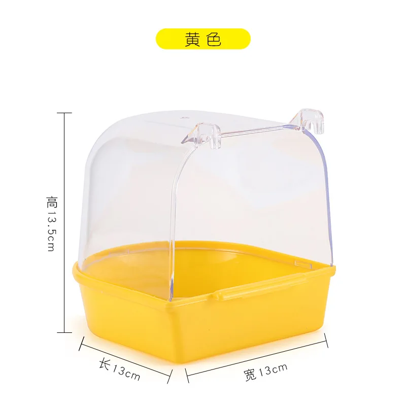 Bird cage accessories Hanging Bird Bath Cube Parrots Bathtub Bath Shower Box Cage Accessory for Little Bird Canary Budgerigar Cockatiel Parrot