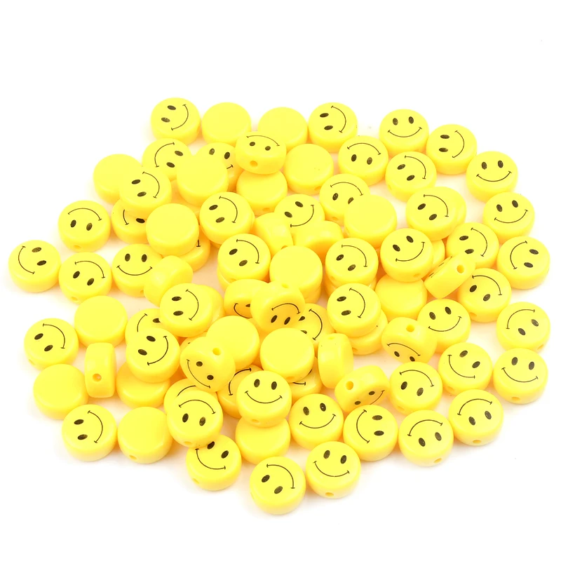 B204 Cute Smiley Face 6mm Yellow Beads Super Tiny Metal Round Beads Ti – i  Sew For Doll