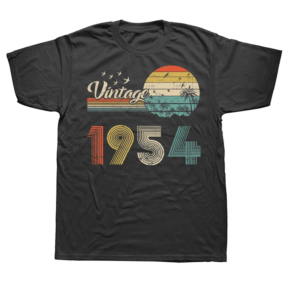 Lustiges Vintage 1954 Grafik-Unisex-T-Shirt aus reiner Baumwolle, Streetwear, Humor-T-Shirt, lockere Passform, Kleidung für Männer und Frauen, kurze Ärmel
