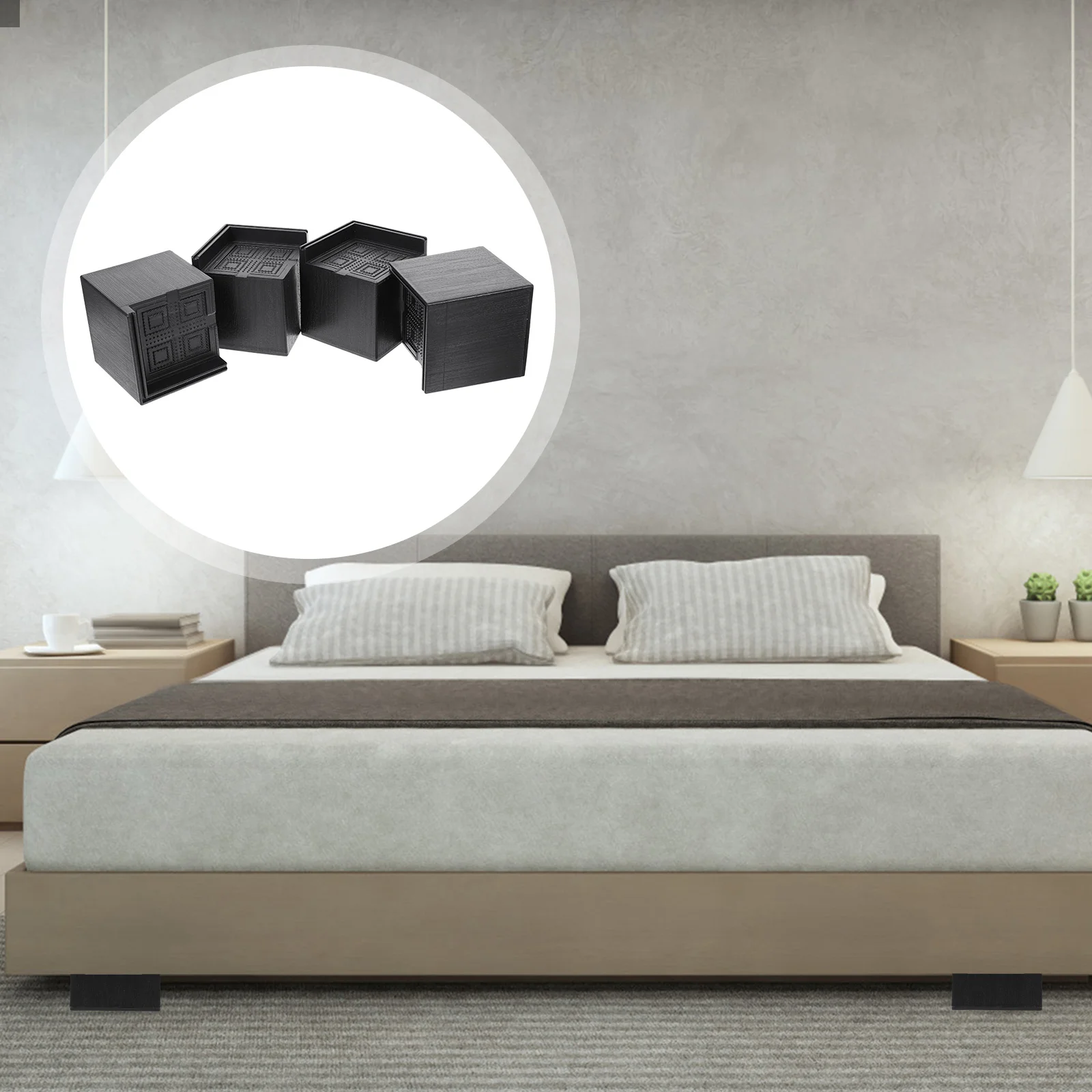 

4 Pcs Household Heightening Pads Furniture Mattress Riser Rubber Bed Heavy Duty