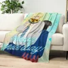 warm anime soft plush blanket honey lemon for comic sofa living room office bedroom soda travel gift single-sided printed 2