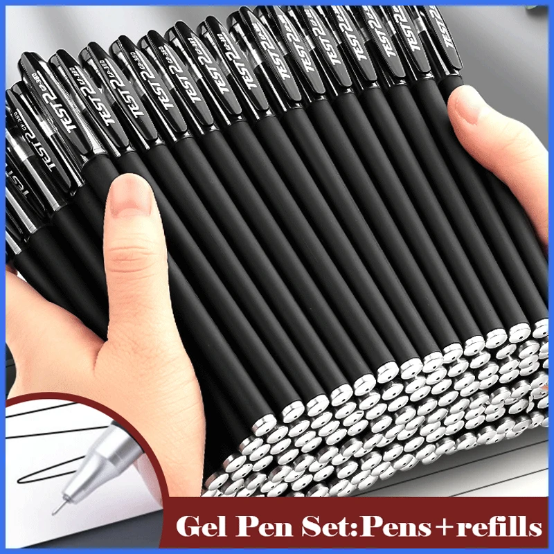 25PCS Gel pen Set Neutral Pen smooth writing fastdry 0.5mm Black blue red color Replacable refill school Stationery Supplies chanfar 25pcs 7x9cm velvet bag white red black pink green drawstring pouch calabash shape gift packing bags for wedding pouches