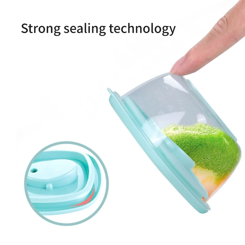 Set of 4pcs Baby Freezing Container Box Secure Seal Dishwasher Safe Storage Case for Easy Meal Preparation