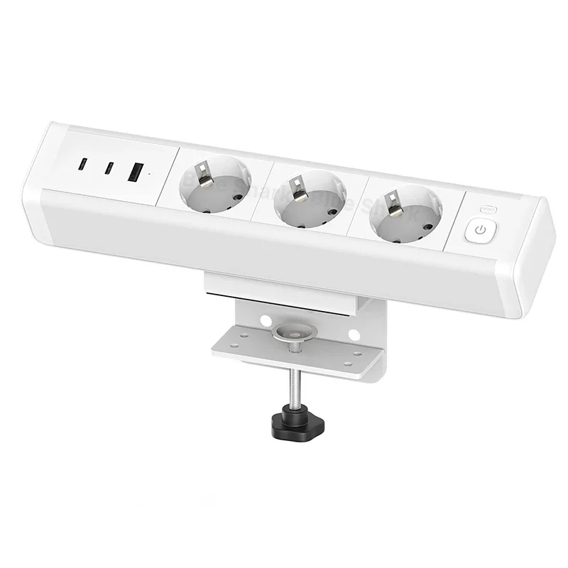 New 65W EU Power Strip Clip Table Socket with 65w USB Fast Charger Expanding Multi-Plug Socket