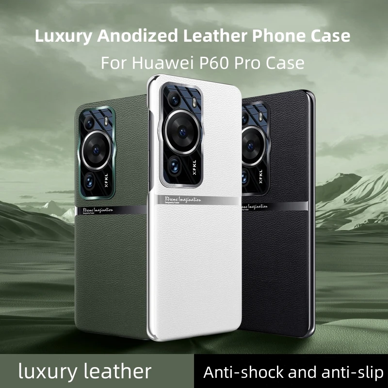 

For Huawei P60 Pro Case Luxury Electroplated Leather Back Cover For Huawei P60 P 60 Anti-Slip Anti-Shock Bumper HuaweiP60 Funda