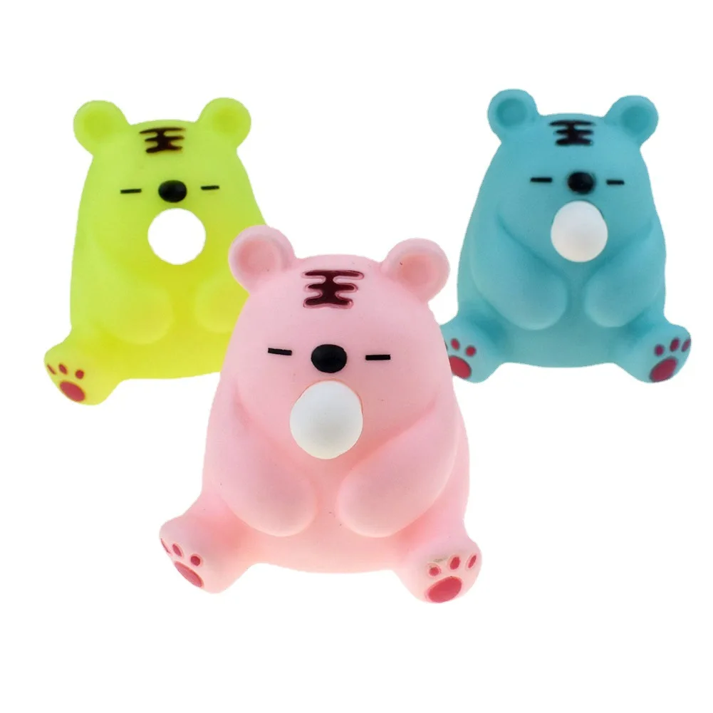 New Blow Spits Bubbles Squeeze Fidget Toys Fashion Soft Tiger Squishy Anti Stress Relief Toy for Autism Kids Gift