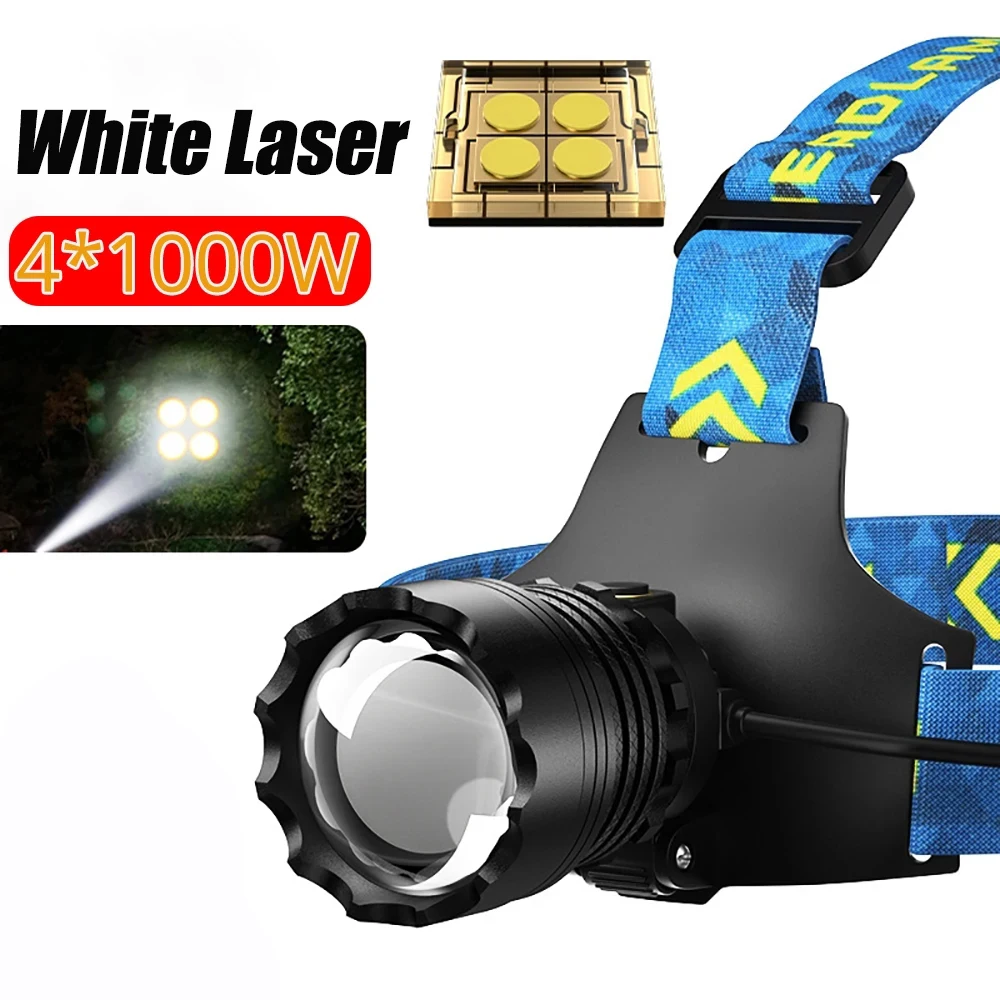 헤드랜턴 NATFIRE 10000 mAh 자전거 라이트, 방수, USB 충전식, LED 자전거 라이트, 매우 밝은 손전등, 사이클링 전면/후면 라이트 10 샷 롱 윅 파워 헤드램프, XHP360 헤드 토치 줌, XHP50 헤드라이트, TYPE-C 충전식 낚시 랜턴, 990000000000LM, 4x1000W