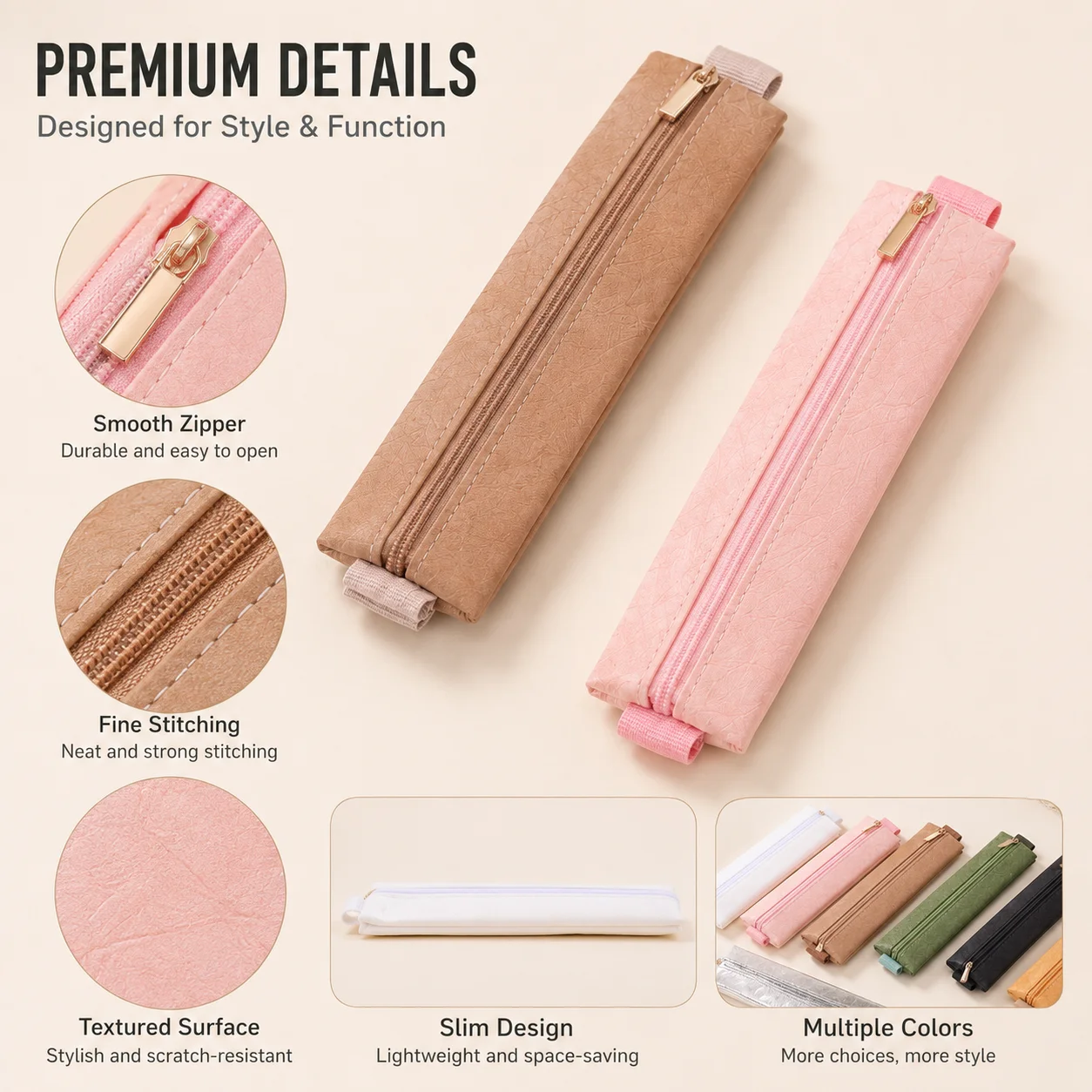 Elegant Striped Pencil Case - Portable Stationery Organizer and Desktop Decoration, Perfect Exquisite Gift