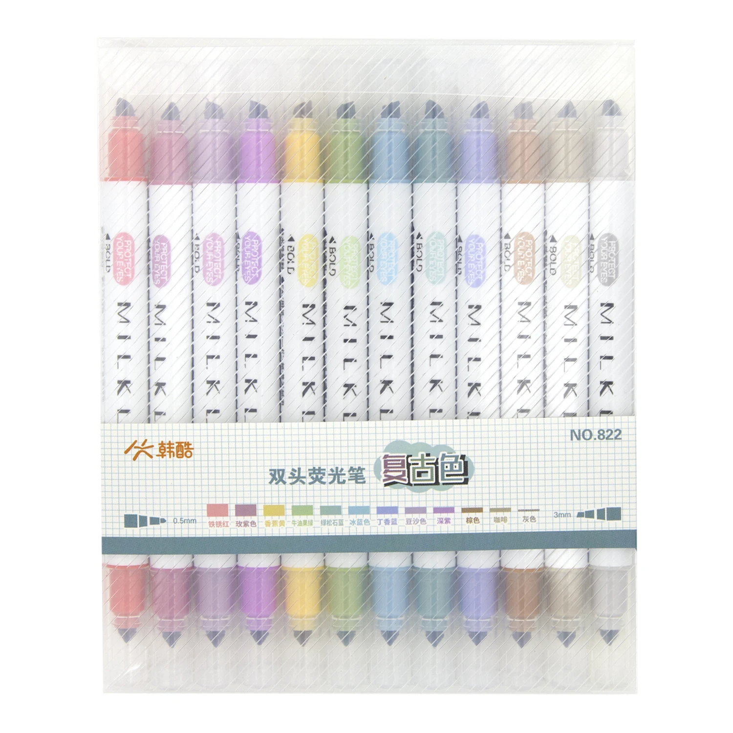 12/24 Colors Pastel Highlighters Set Mild Color Milkliner Text Markers  Double Sided Fluorescent Bible Highlighter No Bleed Pens - AliExpress