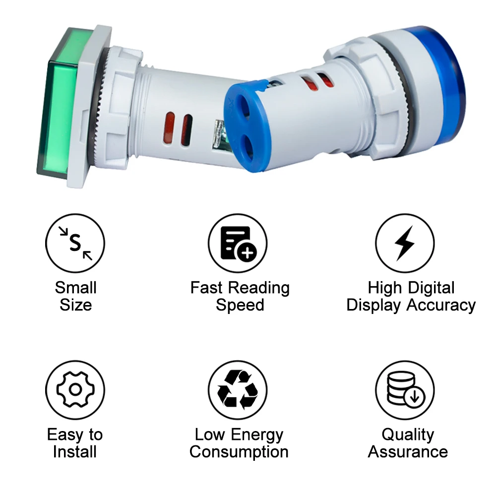 Compact LED Digital Voltmeter Gauge with Voltage Display