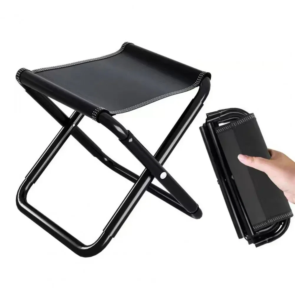 

0576 1 Set Travel Stool Foldable Strong Bearing Capacity Sit Outdoor Folding Chairs Small Stool for Picnic Camping Equipment