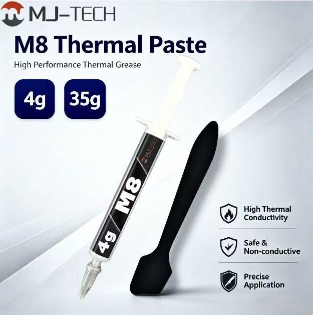 MJ-TECH M8 8W/mK Thermal Grease 4g/35g CPU GPU Cooling Thermal Paste for Laptops & Game Consoles