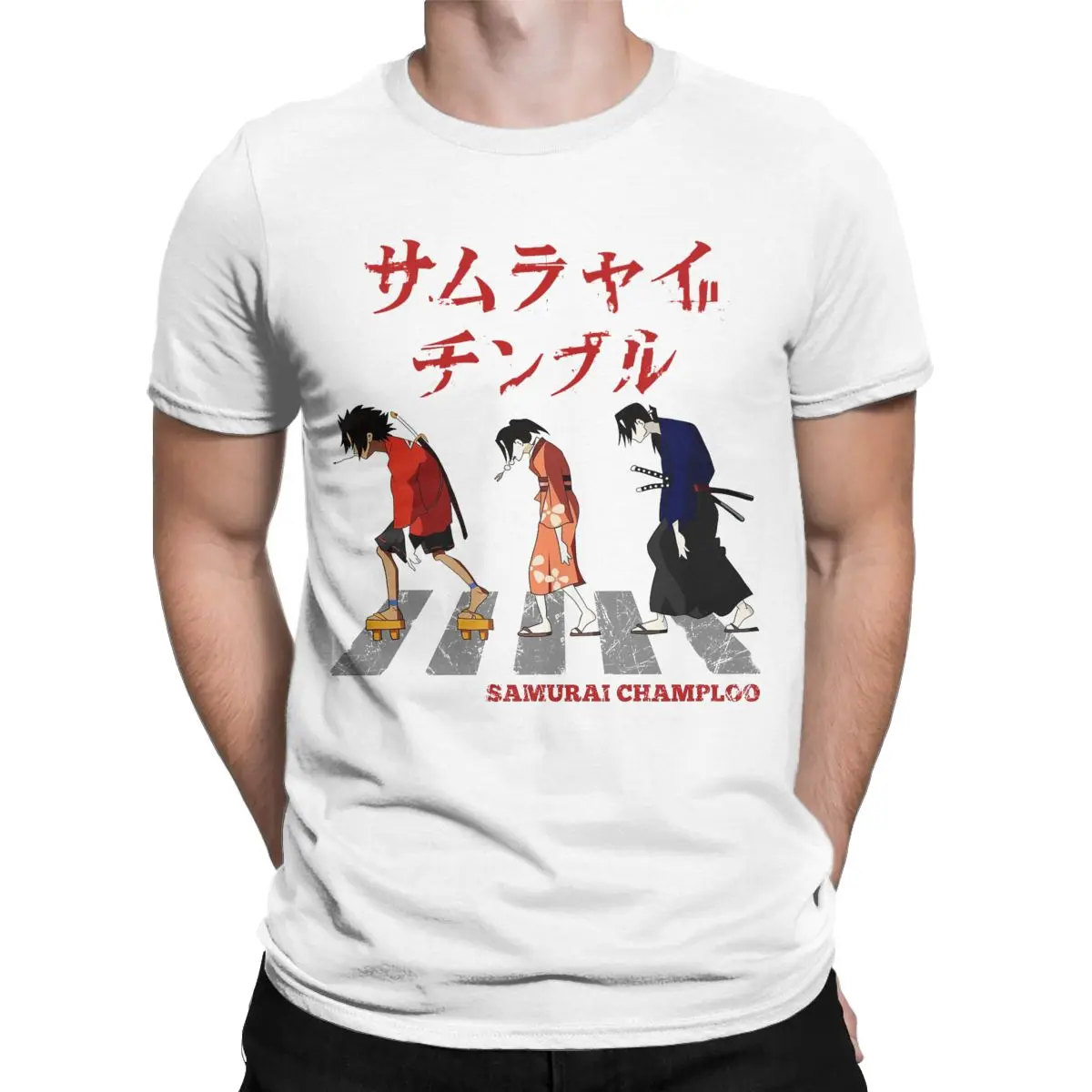 Samurai Champloo Walking Fuu Mugen Jin T Shirts Men Pure Cotton