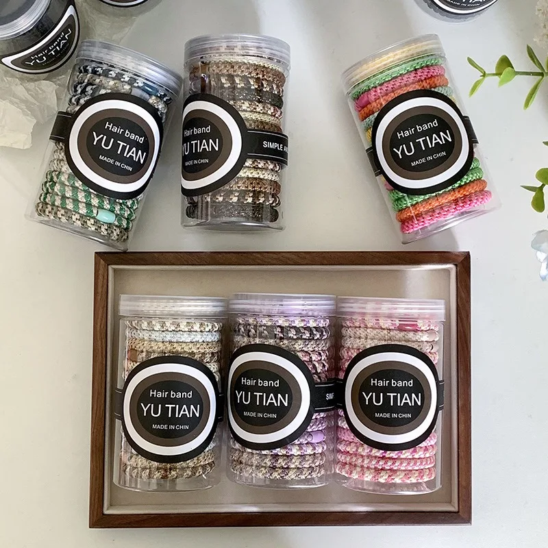 15 teile/satz Haar Krawatten Dosen Verpackung Geflochtene Twisted Elastische Haarband Langlebig Hohe Elastizität Gummibänder Frauen Haar Zubehör – Detail 4