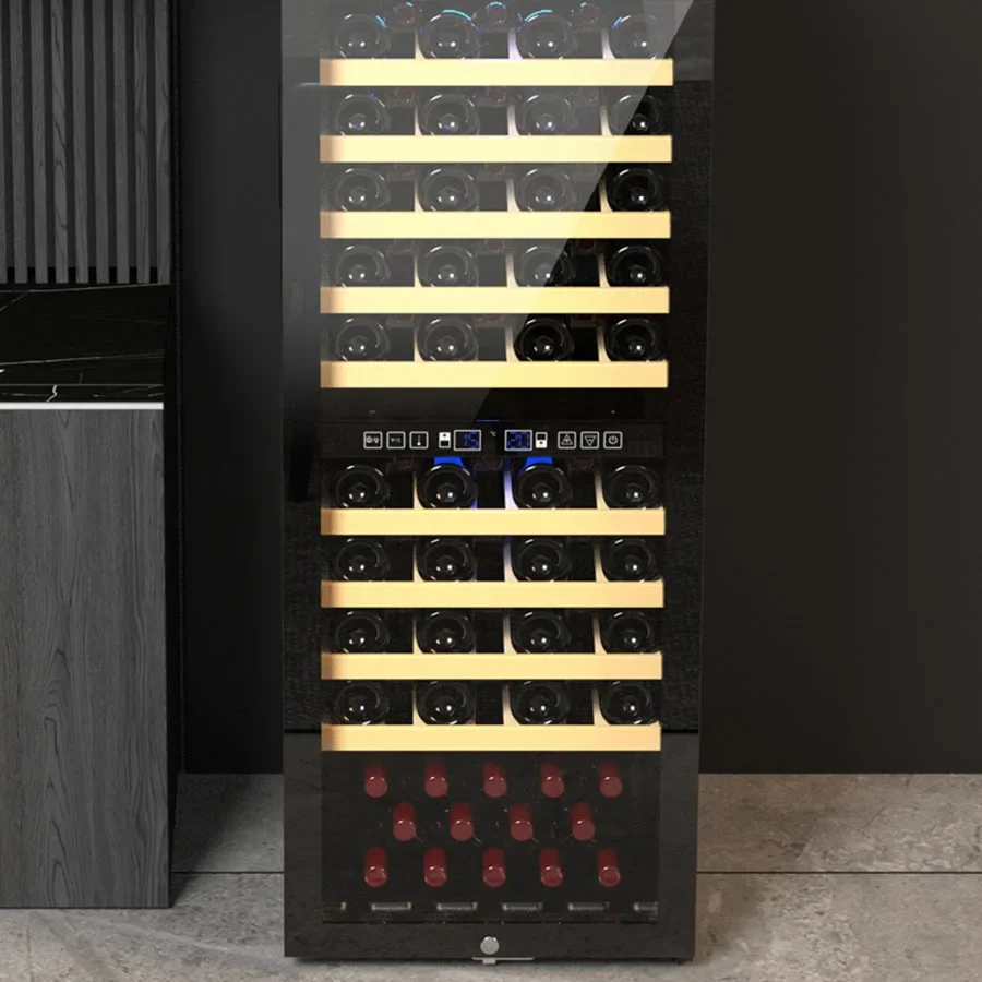 Home Wine Rack Houses Small Single Cooler Refrigerator Black Storage Cube Thermostatic Bar Cabinet Galss Szafka Club Furniture