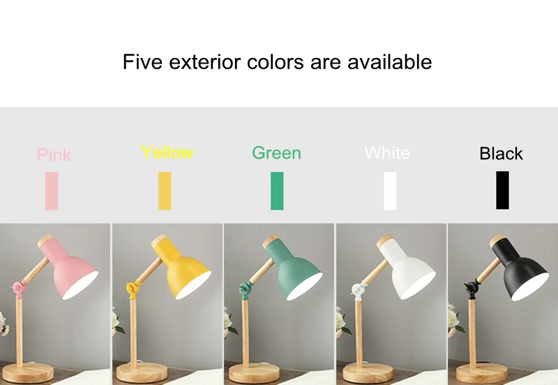 Nordic LED Desk Lamp - Wooden Iron Folding Table Lamp for Dorm & Home Office