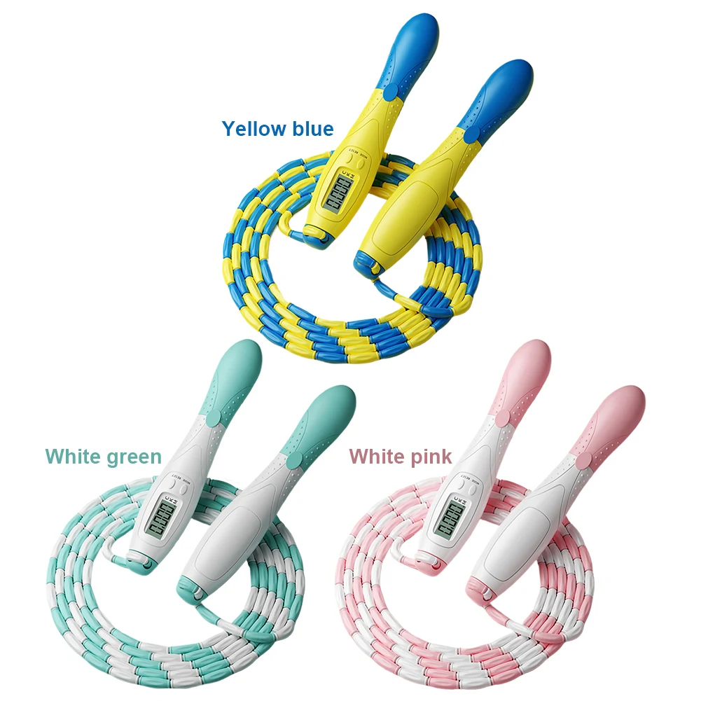 Beaded Jump Rope With Counter Adjustable Length For Kids Adults