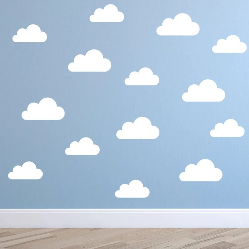 

Set of Clouds Vinyl Decal Nursery Wall Sticker Childs Room Cloud Decoration Removable Bedroom Mural