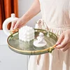 Round Storage Tray Home Living Room Coffee Table Tea Cup Storage Plate Acrylic Tray Aromatherapy Organizer Tray Home Decor 3