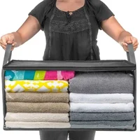 1pcs Non Woven Fabric Folding Clothes Storage Bag Clothes Collecting Case Toys Quilt Blanket Storage Organizer for Home 2