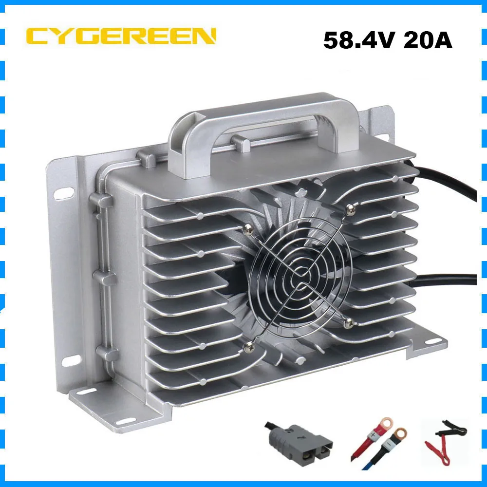 

Waterproof 48V 20A 16S Lifepo4 Fast Charger 58.4V 15A 30AH 50AH 100AH Iron Phosphate Forklift RV Solar Ebike Battery Charger