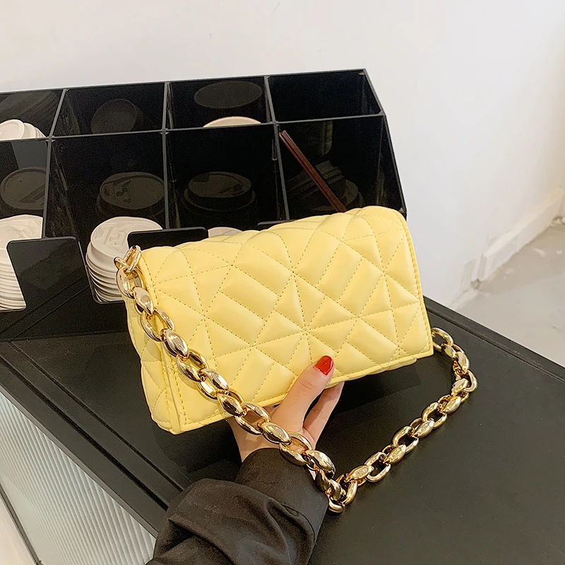 Chanel 2023 New Mustard Yellow Quilted Wallet on Chain Woc Crossbody Bag