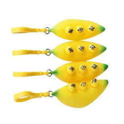 Porte clés avec banane, jouets sensoriels, anti stress, décompression, jeu Popper, Fidget, amusant, bulle à presser, pour enfants et adultes 