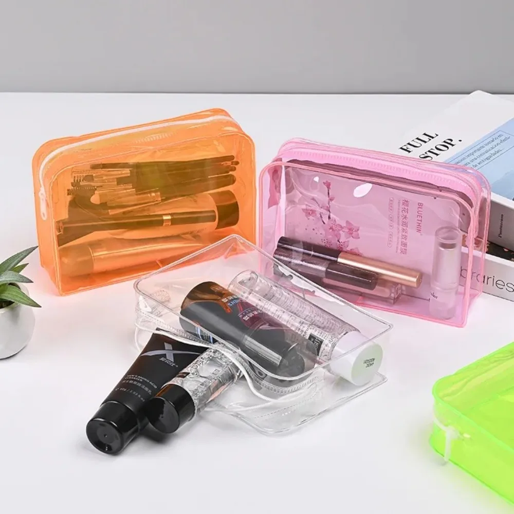 Bunte transparente Kosmetiktasche für Damen, Make-up-Tasche, PVC-Gelee-Kulturbeutel, große Kapazität, Reise-Kosmetik-Organizer, Make-up-Tasche – Detail 8